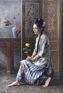 中国 Painting - 美しい中国人の女の子の希望